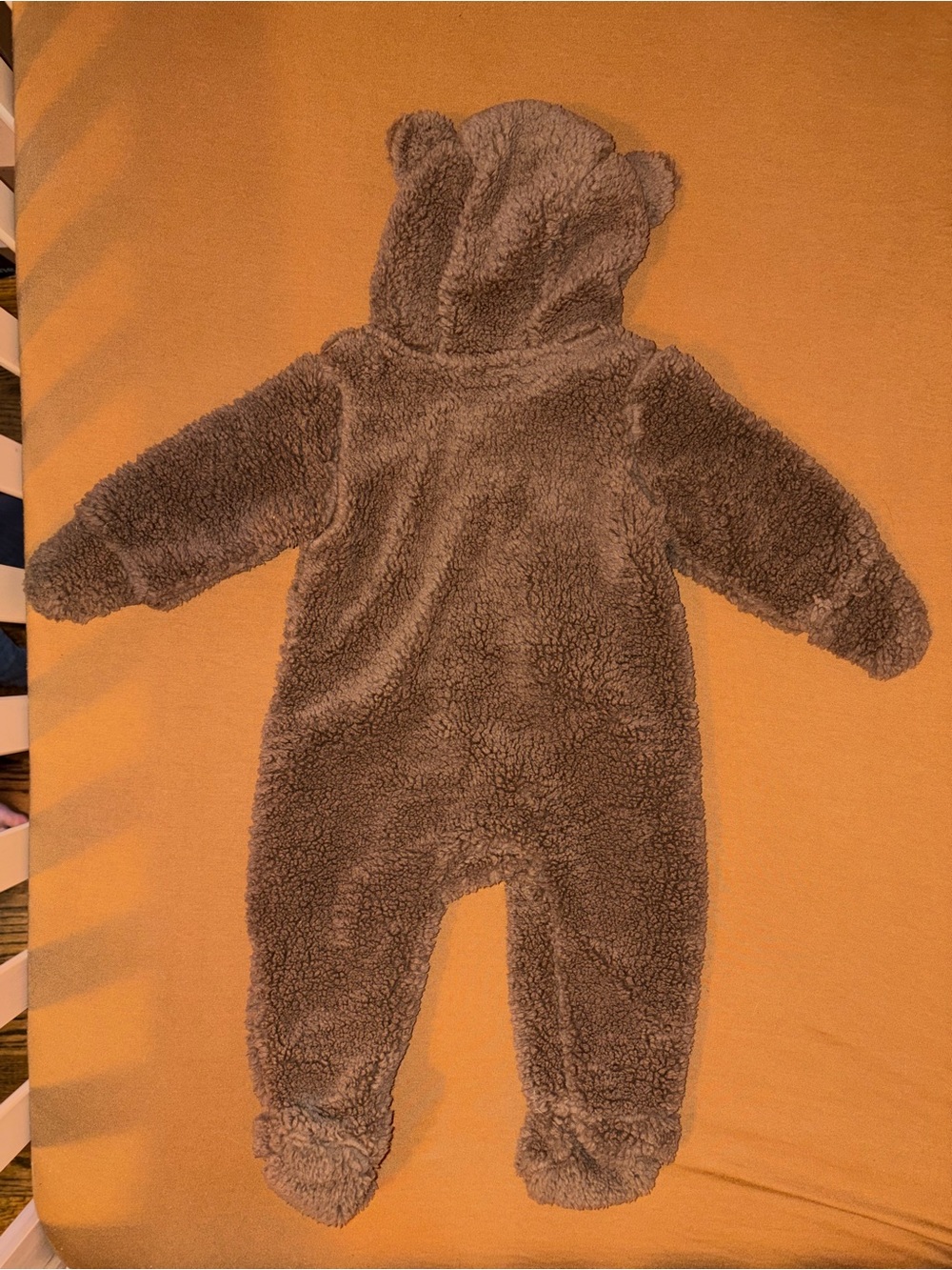 H&M Brown Teddy Hooded Baby One-Piece - Picture 7 of 7